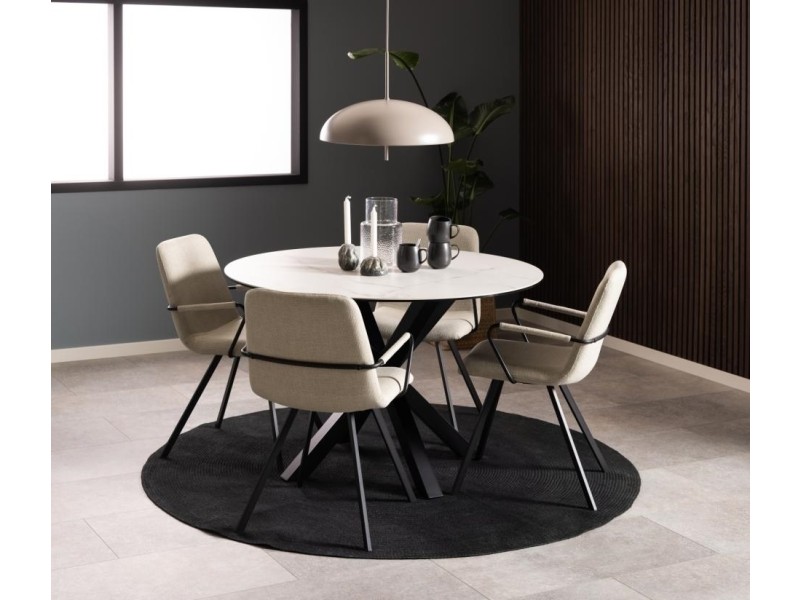 Krzesło z podłokietnikami Selina beżowe - ACTONA